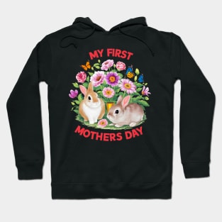 My first mothers day bunnies and flowers fun print shirt 2 Hoodie